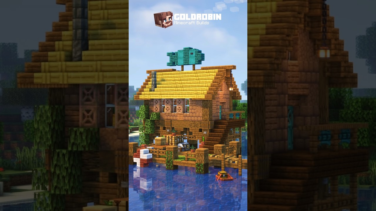 Minecraft Fishing Hut 🐟 #minecraft #minecraftbuilding #shorts