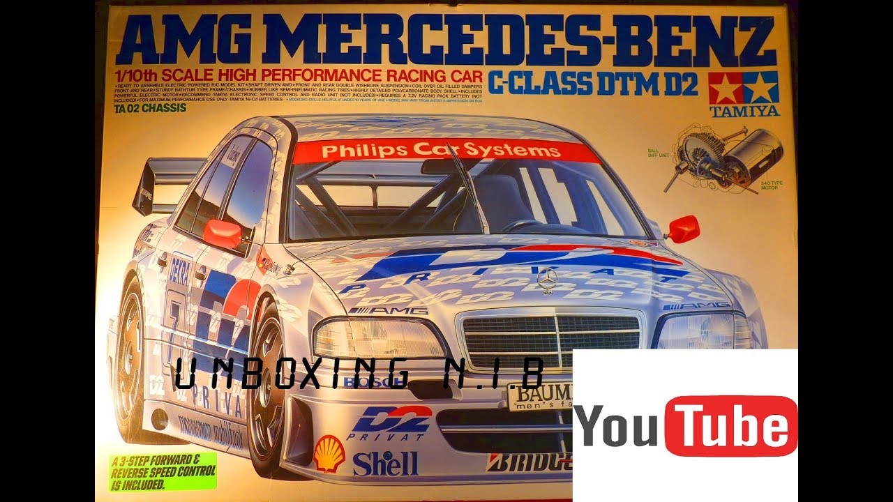 WARP X HYPE - RC Youngtimer - TAMIYA TA02 Mercedes Benz Class C DTM D2 item 58139 Unboxing- 1080P