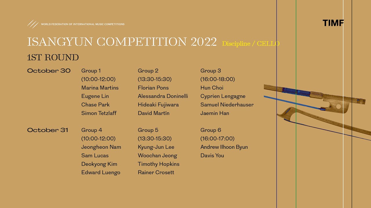 2022 ISANGYUN COMPETITION 1st ROUND (day 1) 2022 윤이상국제음악콩쿠르 1차본선