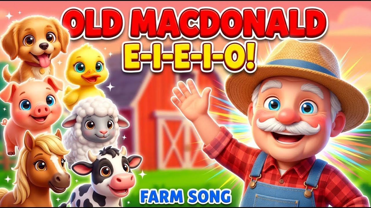 Old MacDonald Had a Farm | Fun Animal Sounds Song for Kids 🐄🐕🐷 #nurseryrhymes `