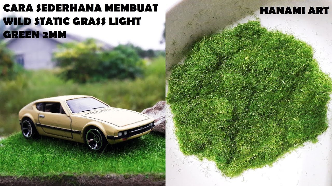 Cara Membuat Rumput Statis Hijau Terang / Make Static Grass Light Green 2mm untuk Diorama Diecast