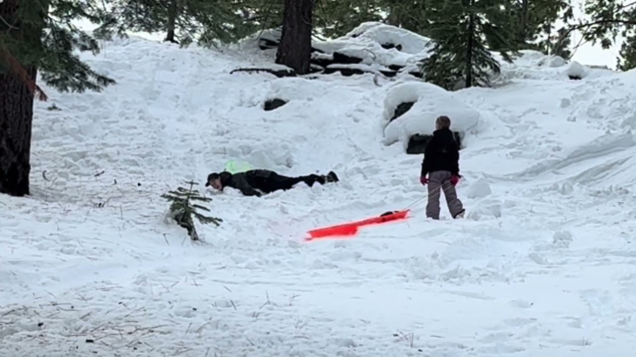 Sledding in Tahoe almost goes wrong! 