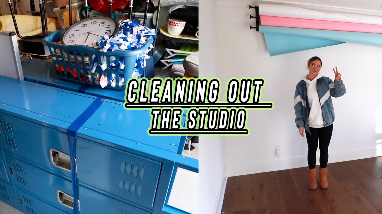 cleaning out our back to school studio!! (before and after) vlogmas day 5
