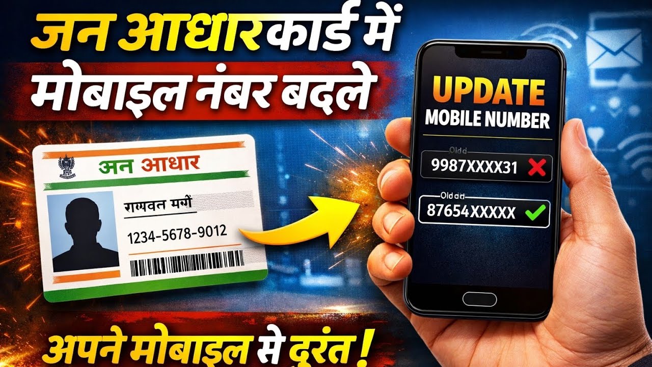 Jan Aadhar mein mobile number badlen || how to change mobile number in Jan Aadhar