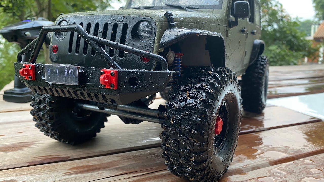 Test drive rc 1/10 AUSTAR KIT WB 313 with hard body rubicon #rcadventure #jeep #rc #rubicon #offroad