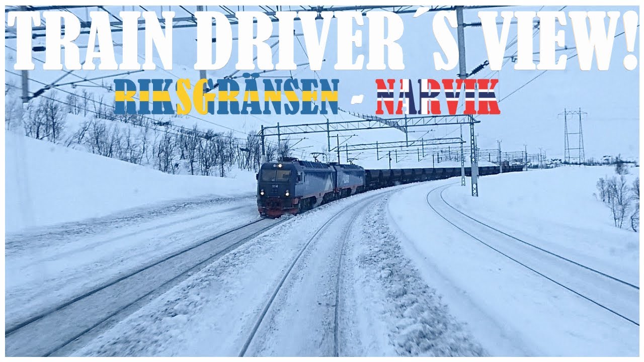 TRAIN DRIVER´S VIEW: Riksgränsen - Narvik  (One of the most spectacular railways in the world!)