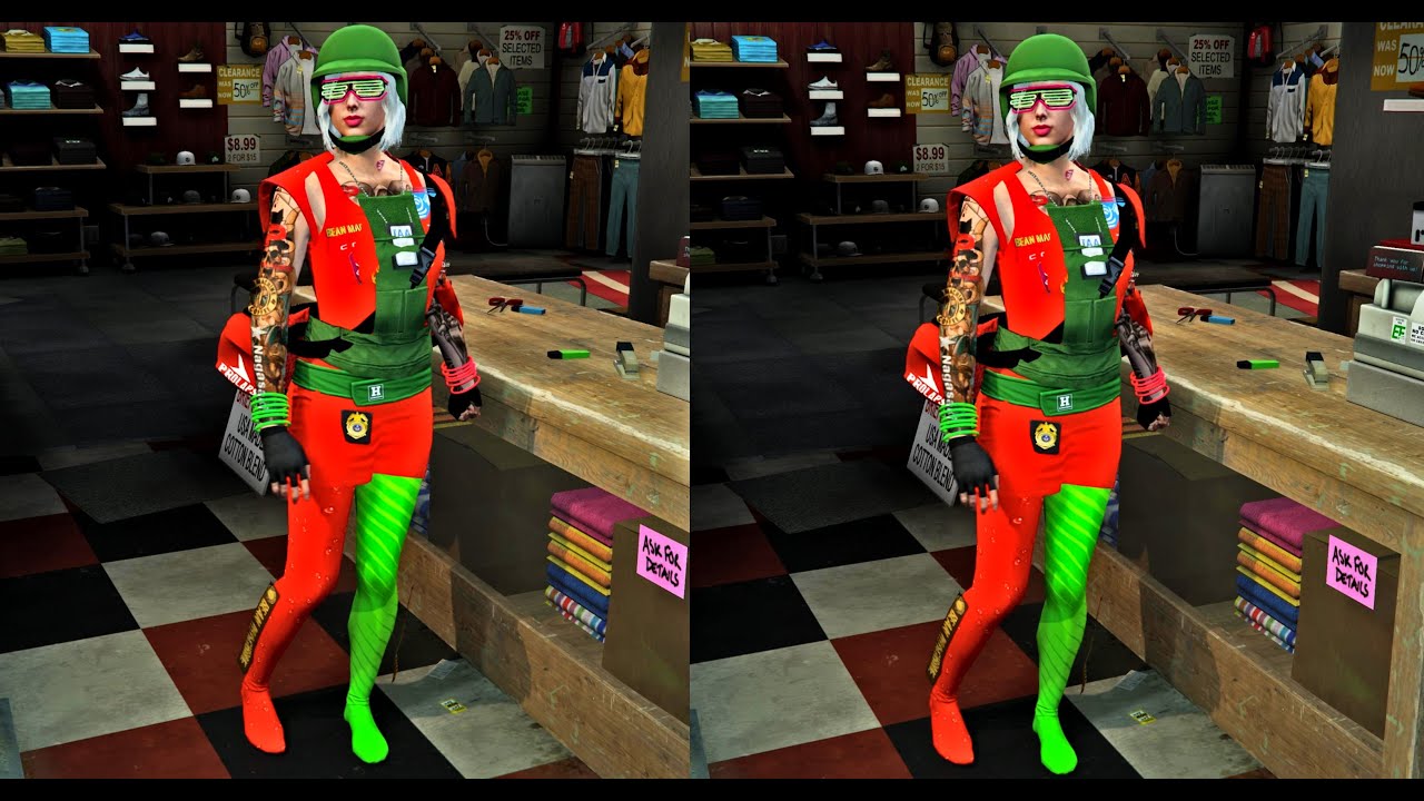 New mismatched red&green modded outfit. Beff tutorial ✨