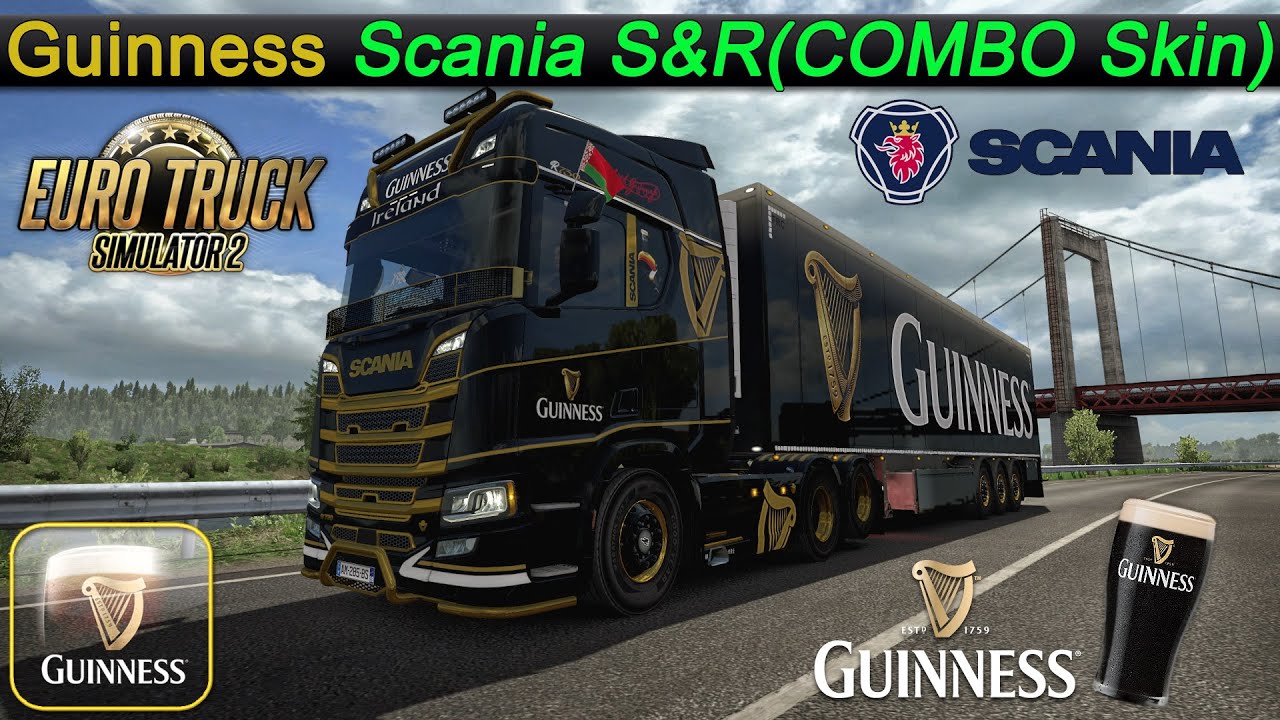 ETS2 1.35x●Guinness Scania S&R(COMBO Skin)