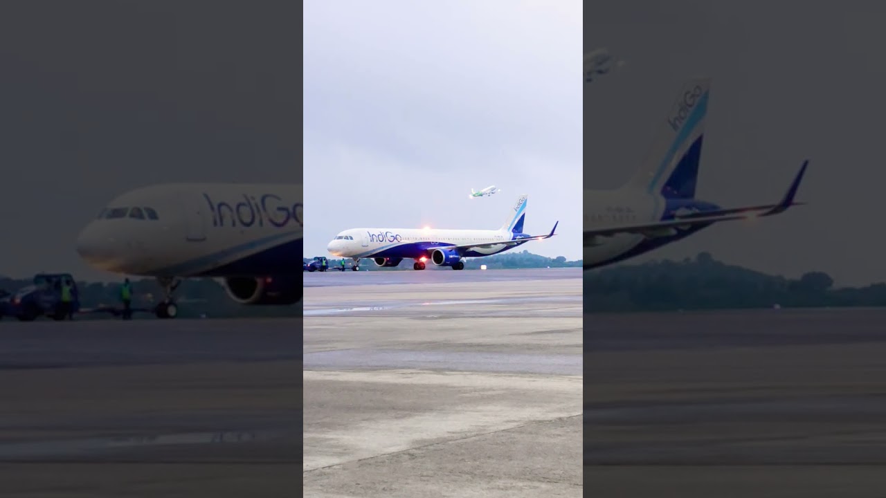 Indigo flight push back time video morning view 😦✈️🙌💯🥀🕊️🕊️🤔 #goindigo #delhiairport