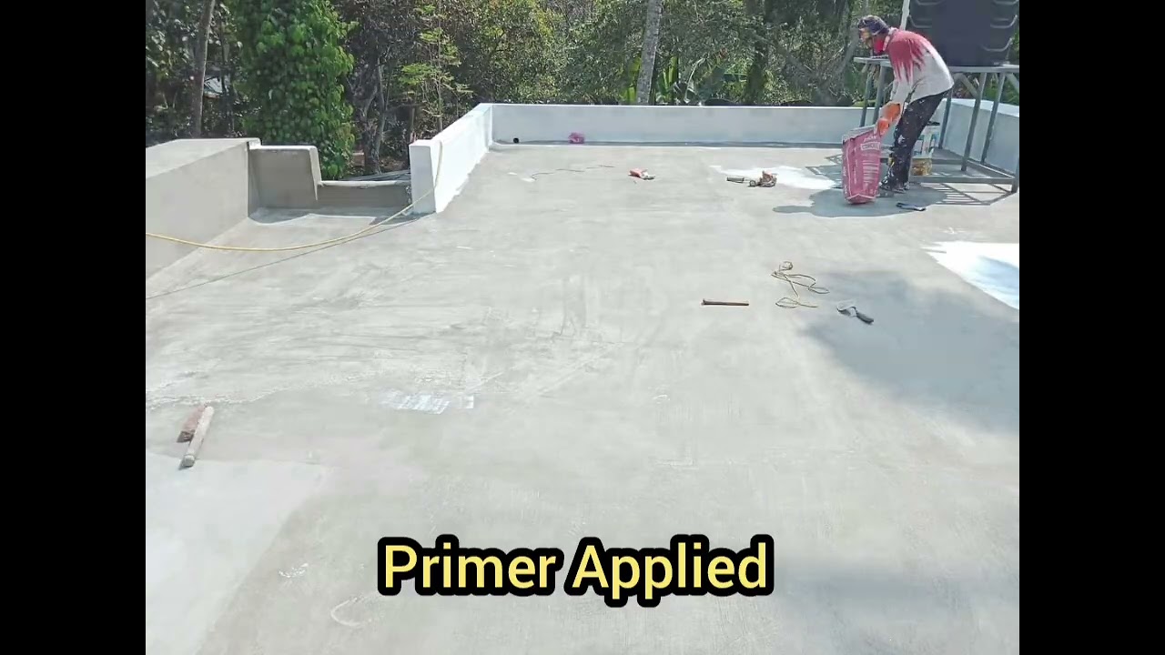 How to waterproofing old terrace/ Aliphatic polyurethane coating for roof