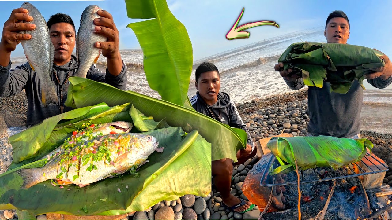 Fui a la playa a PREPARAR  un Delicioso (Patarashca) PESCADO a la hoja