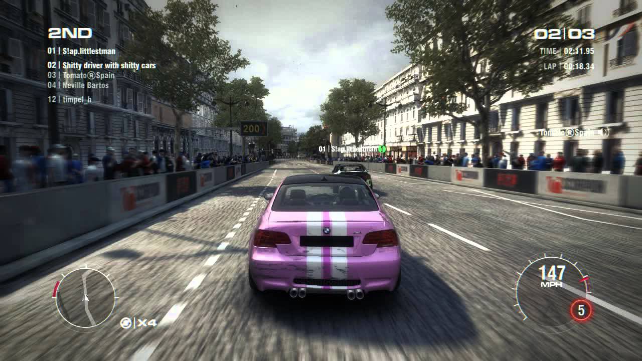 GRID 2 PC Multiplayer Race Gameplay: Tier 2 Upgraded BMW M3 E92 Coupe in Paris, Arc De Triomphe