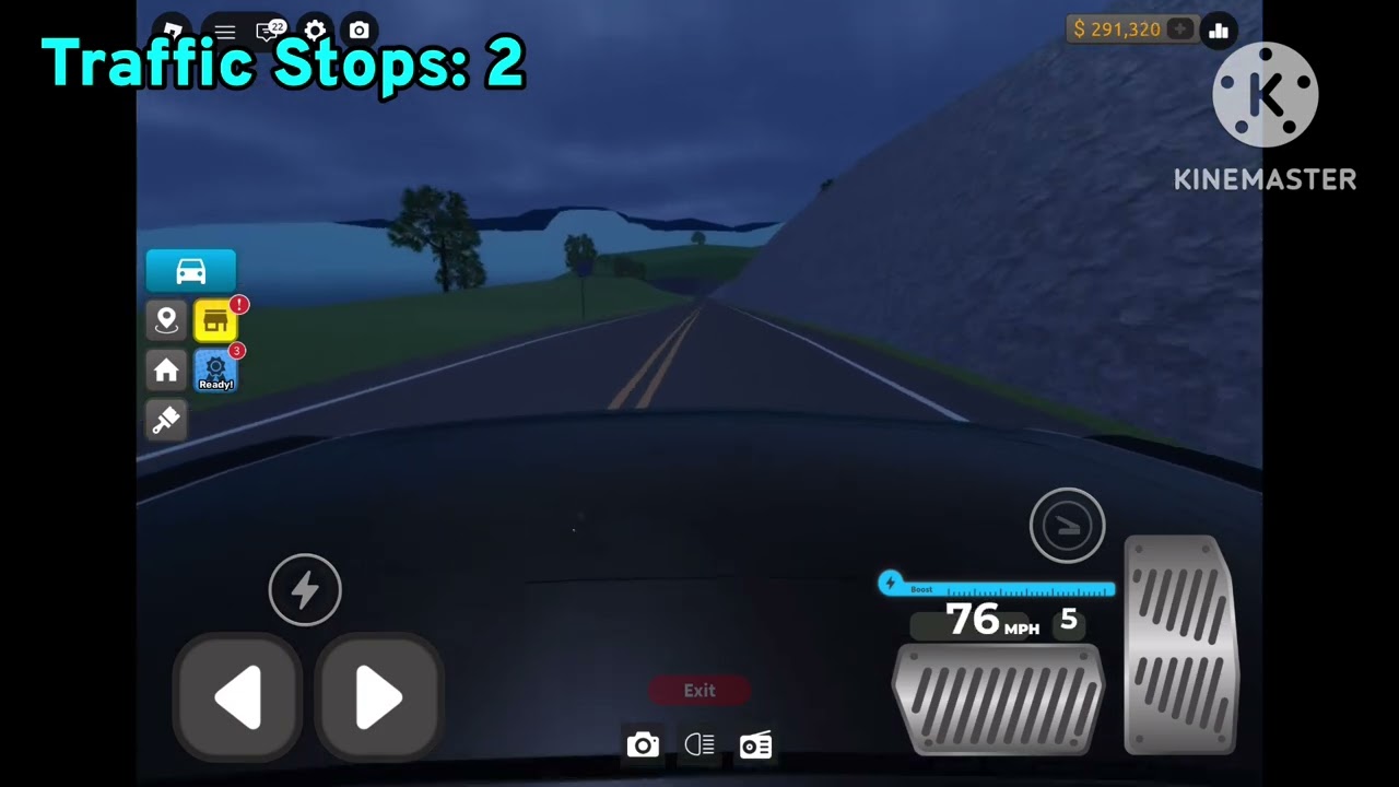 Highways and roads driving tour: road trip with traffic stop to the dead end