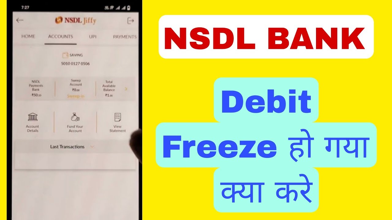 NSDL Payment Bank Debit Freeze Problem Solve 