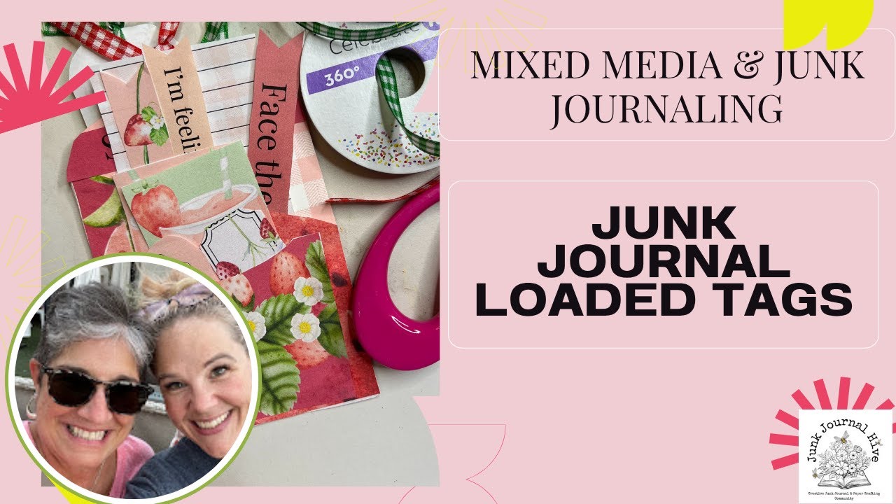 Junk Journal Loaded Tags; Strawberry Summer Loaded Tags for Junk Journal