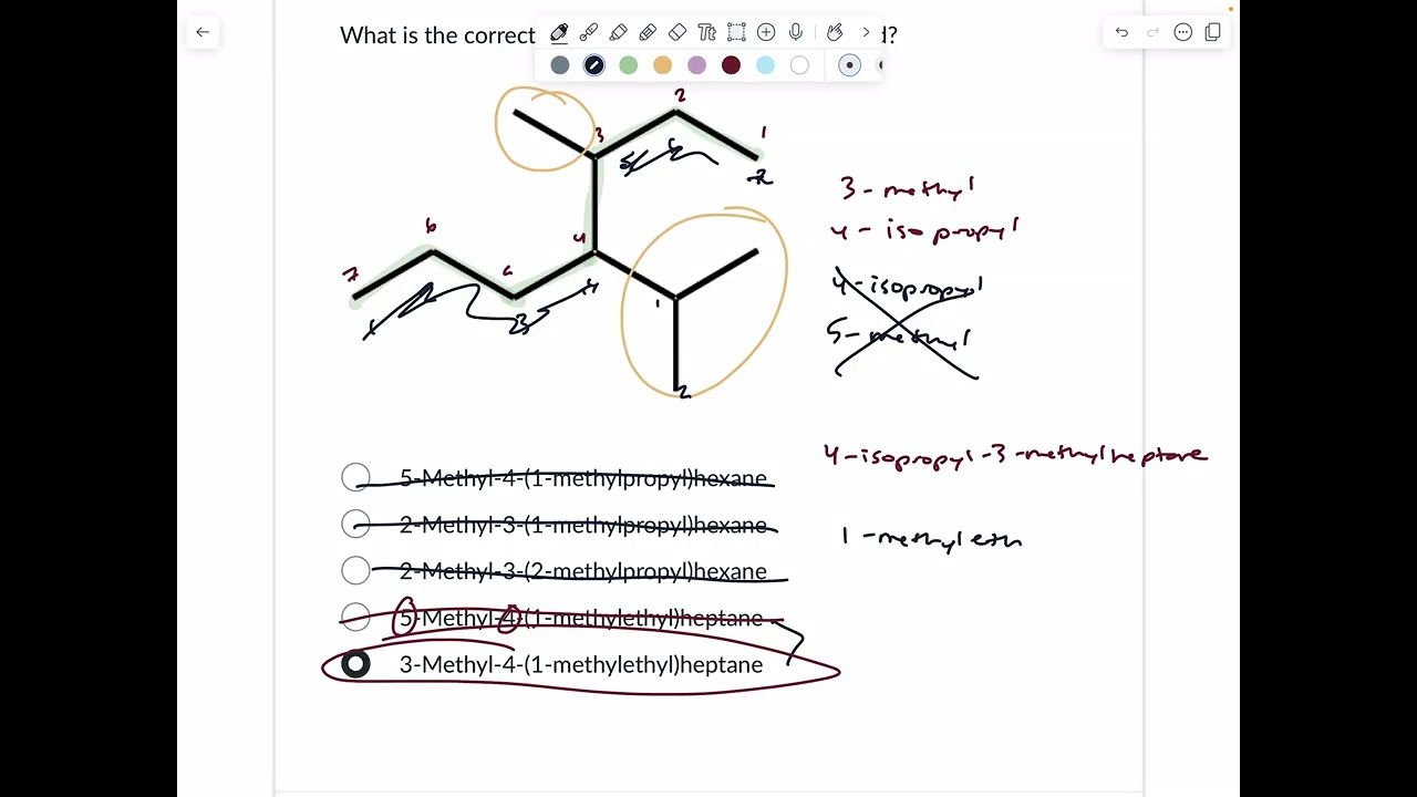 Video key online organic chemistry test two