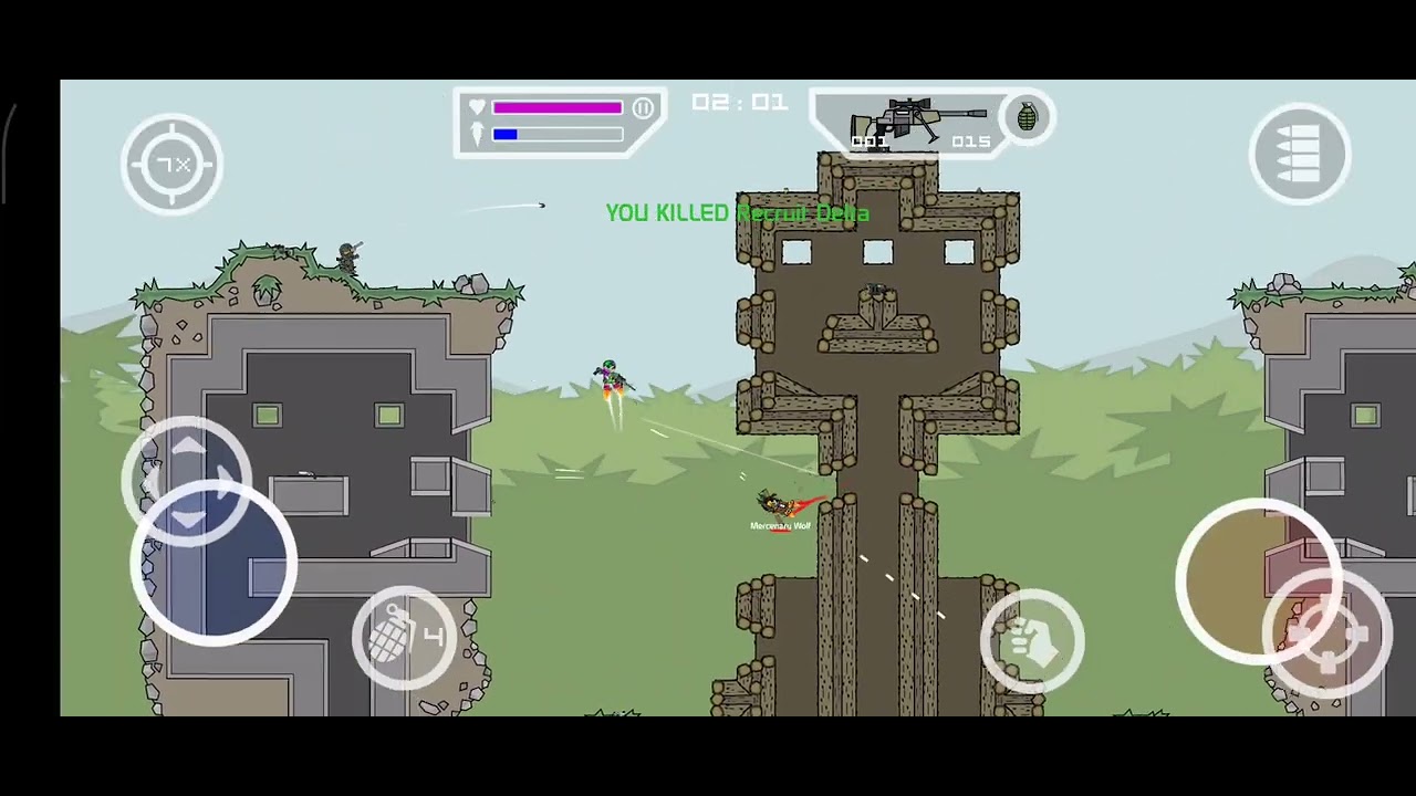 HIGH TOWER (MINI MILITIA 2) SOLO VS SOLO PLAY