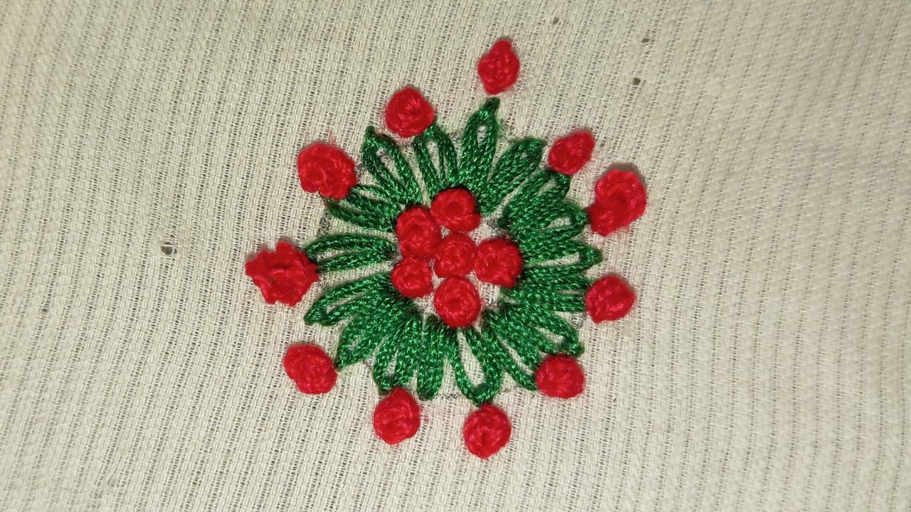 Hand Embroidery|Stitch Beautiful easy borderline hand embroidery design for any fabric flower craft 