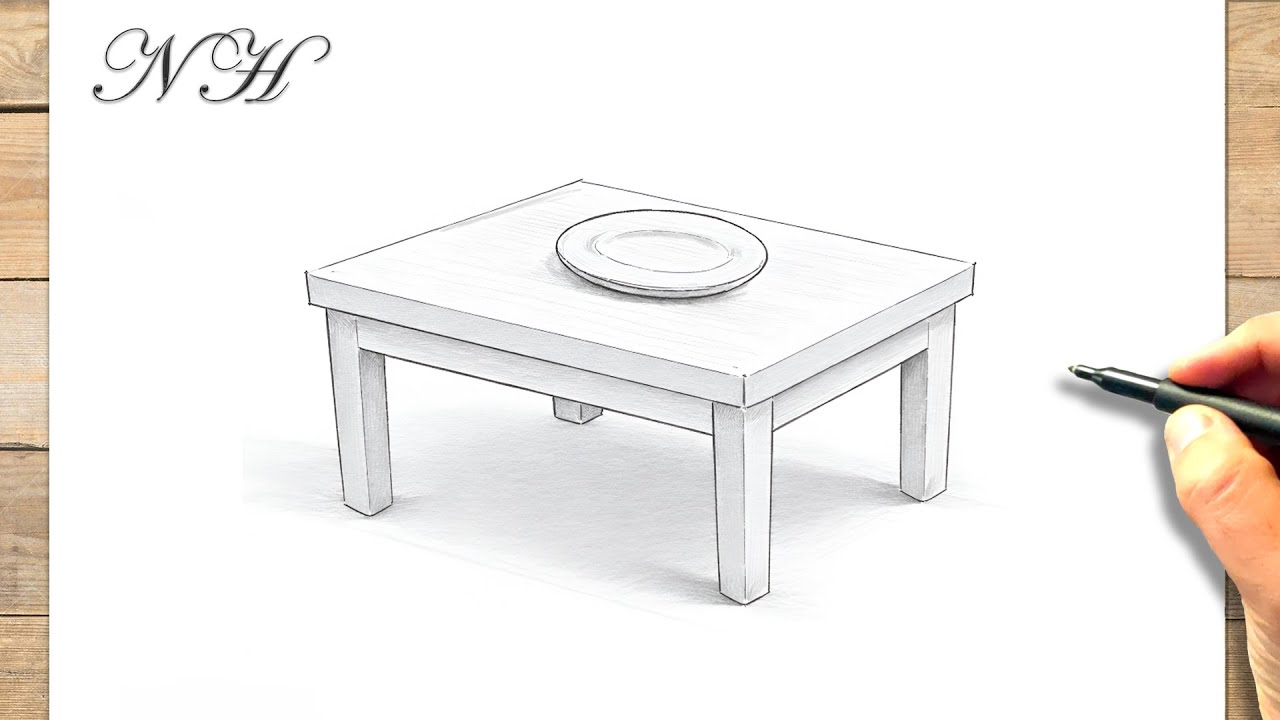 Comment dessiner une table avec une assiette