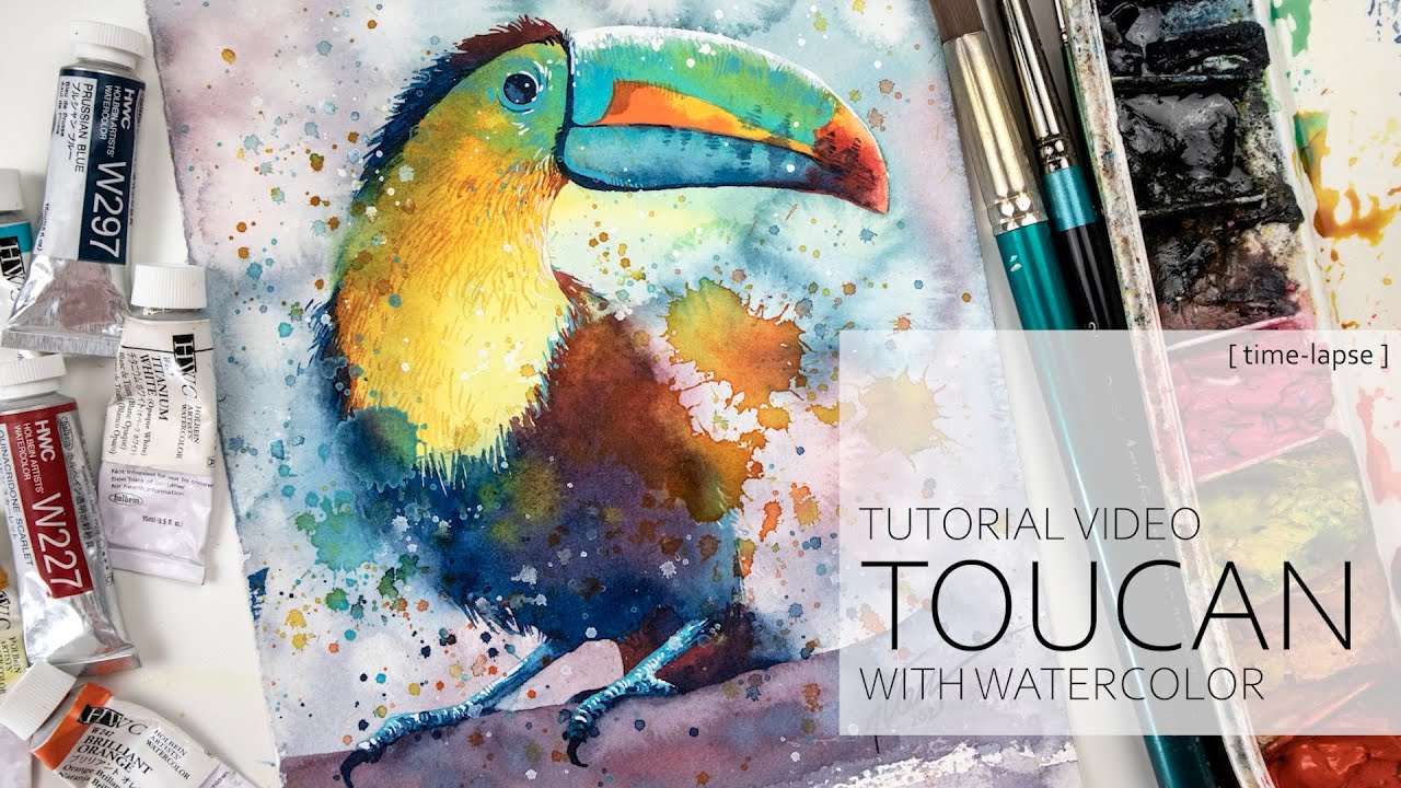 Tutorial video #67 - TOUCAN the painting process (time-lapse)