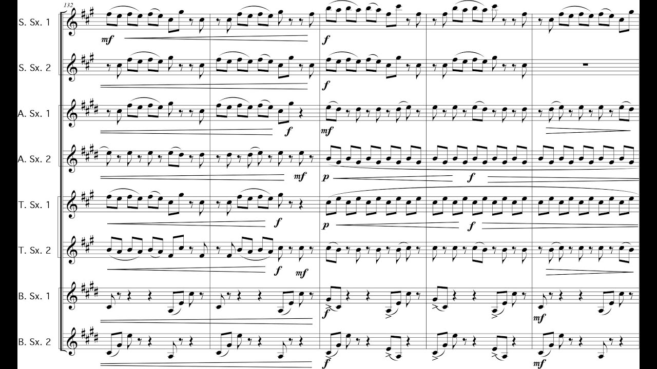 Alexander Lee - To Evoke the Sense of Machinery for Saxophone Octet (2014) [Score-Video]