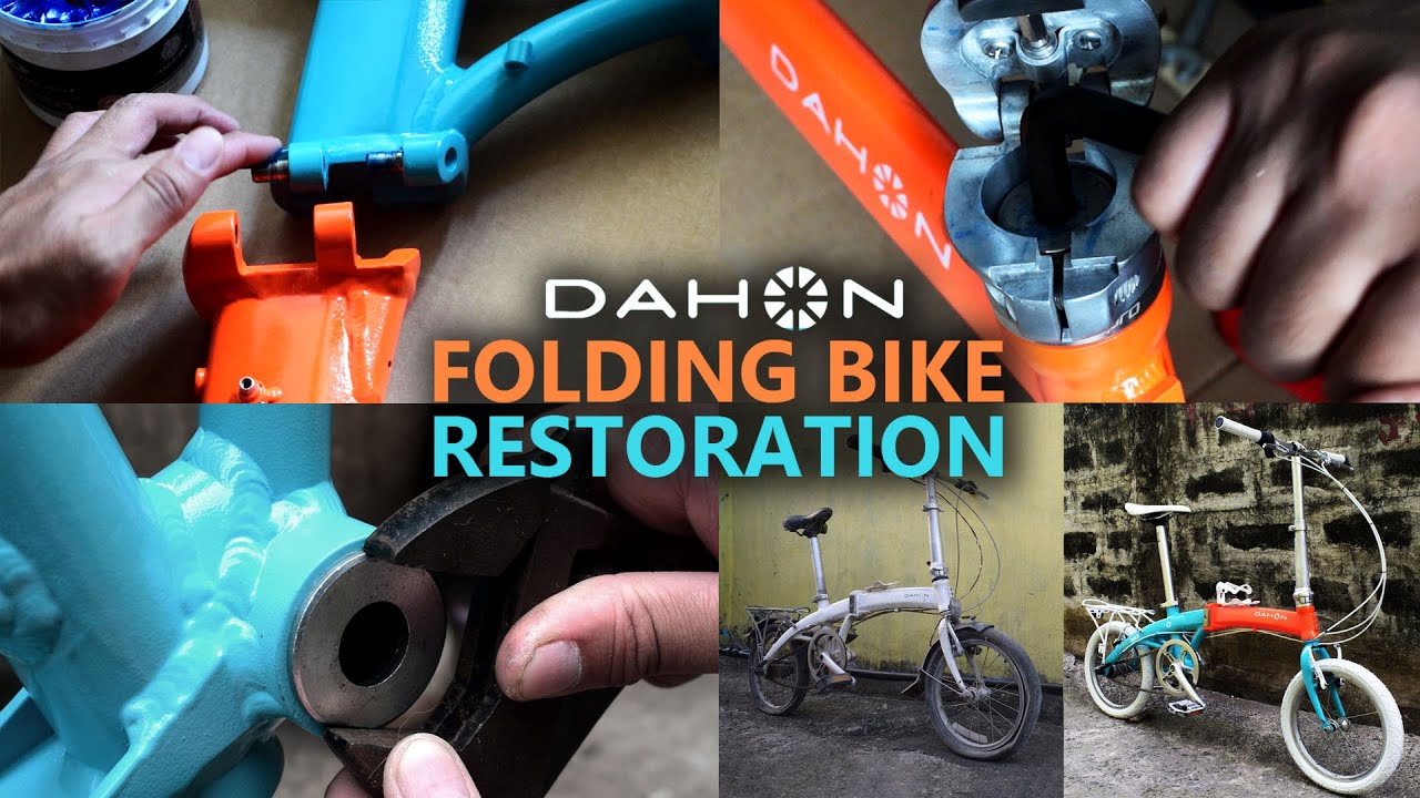 The Beauty of Restored Dahon Curve D3 with Turquoise and Orange Color - Folding Bike Restoration