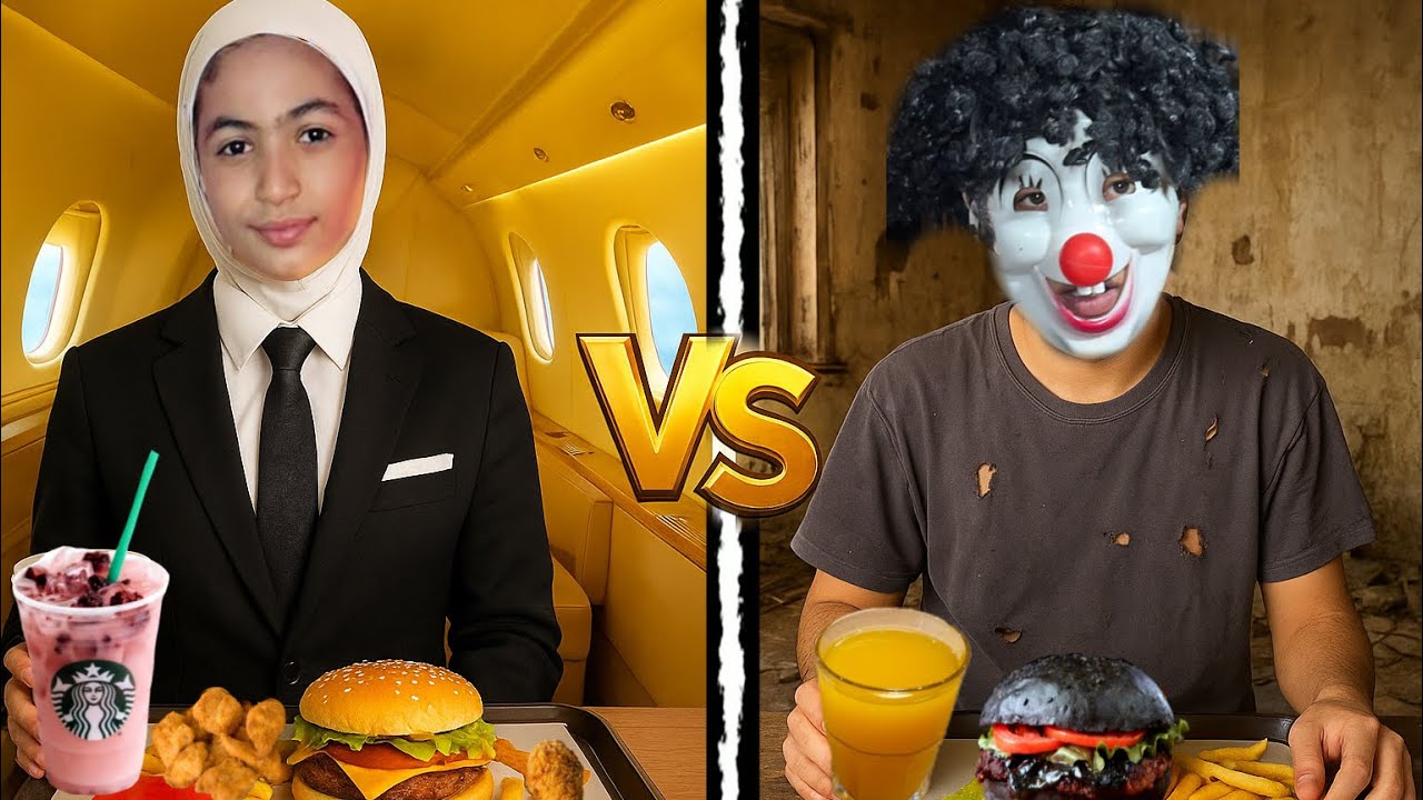 تحدي الشخص ( الفقير )ضد الشخص ( الغني )👰‍♀️لمده يوم كامل 😱لابوبو الشرير هجم علينا 💔