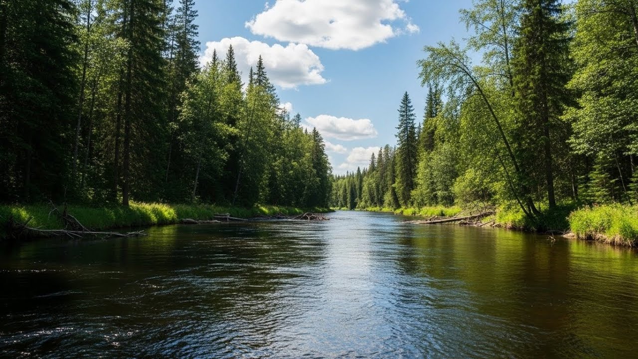 Gentle River in Forest 🌿🌊 Calm Nature Ambience for Meditation and Relaxation #2251