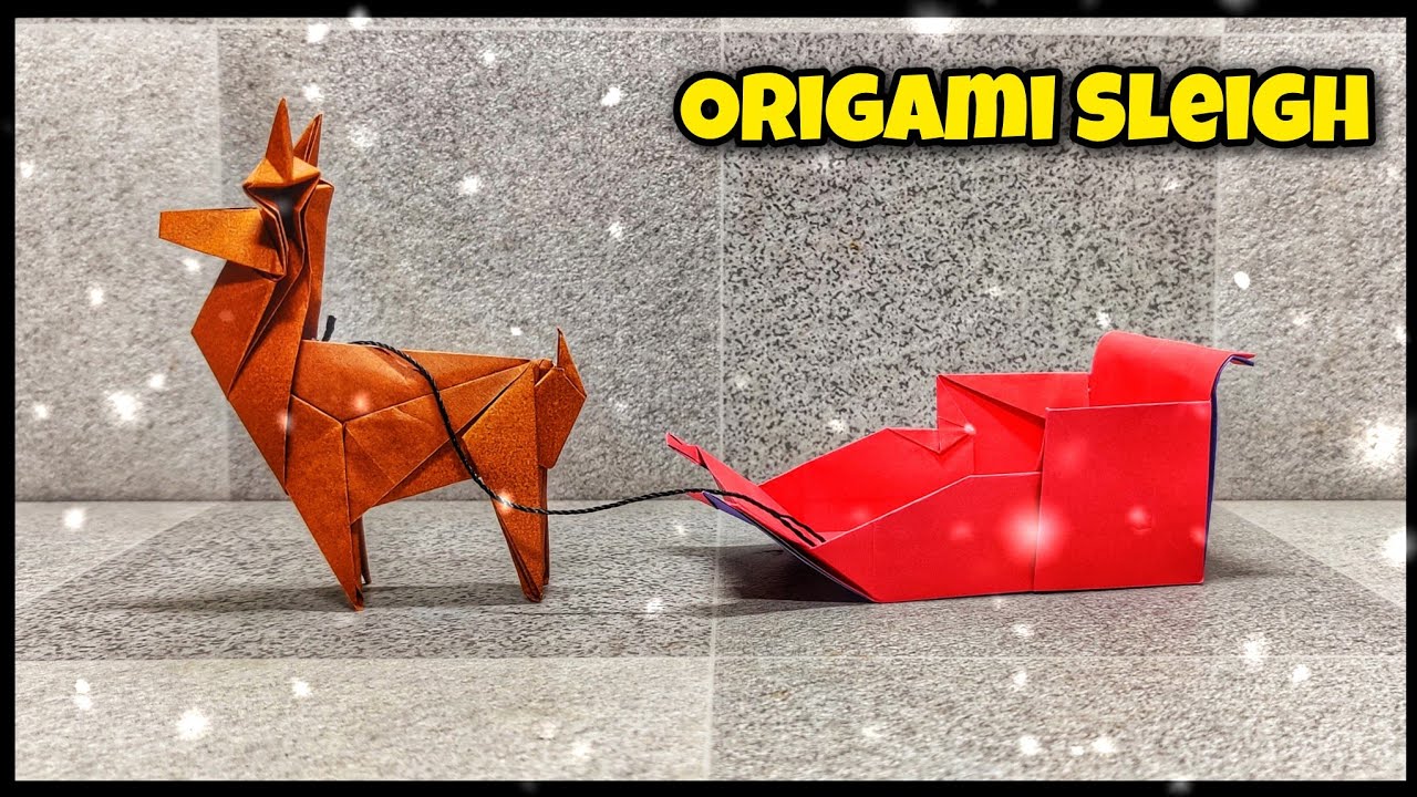 Origami Santa's Sleigh | Christmas Origami | Origami tutorial | Paper craft