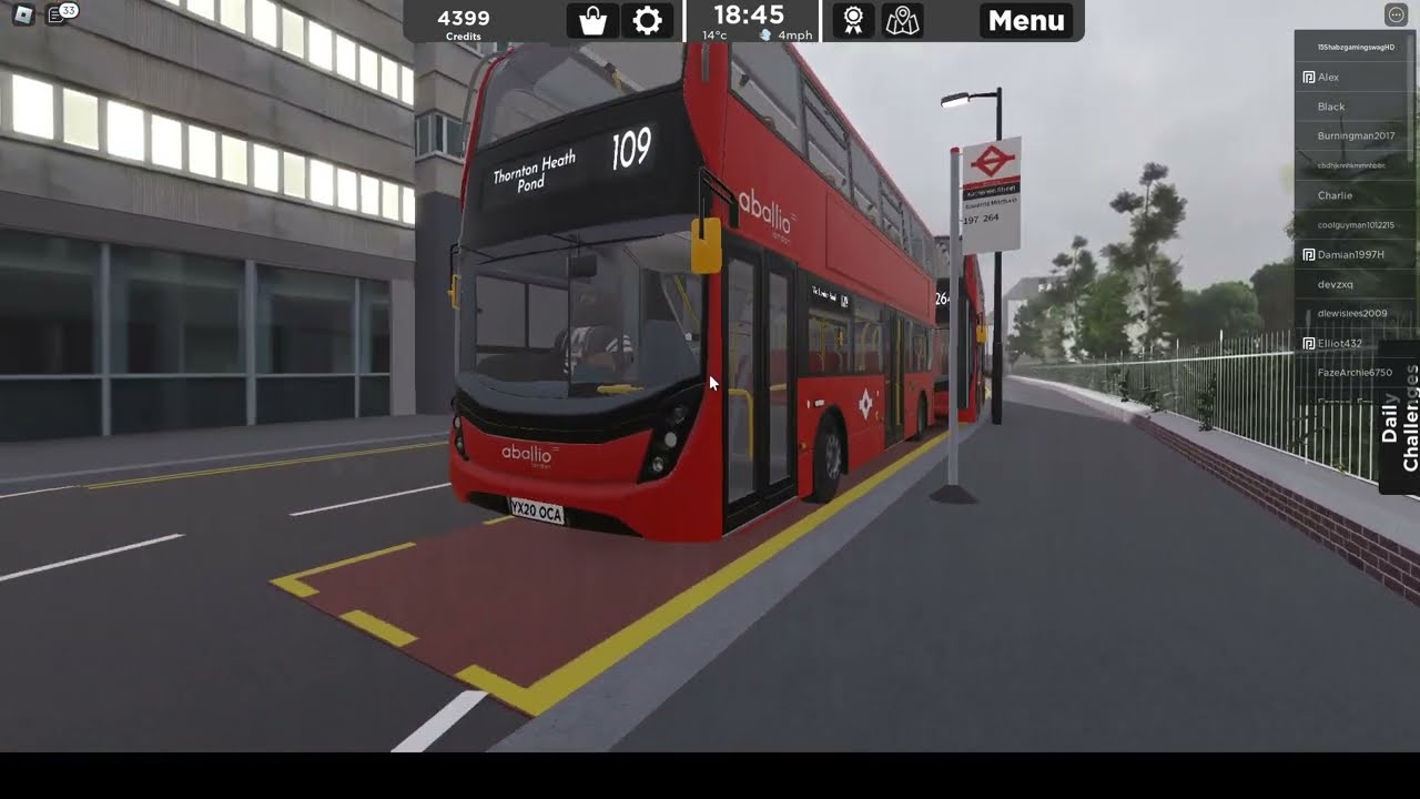 Roblox Croydon - Bus Route 109 (Ride) Thornton Heath Pond - Katherine Street | E400 MMC - Aballio!