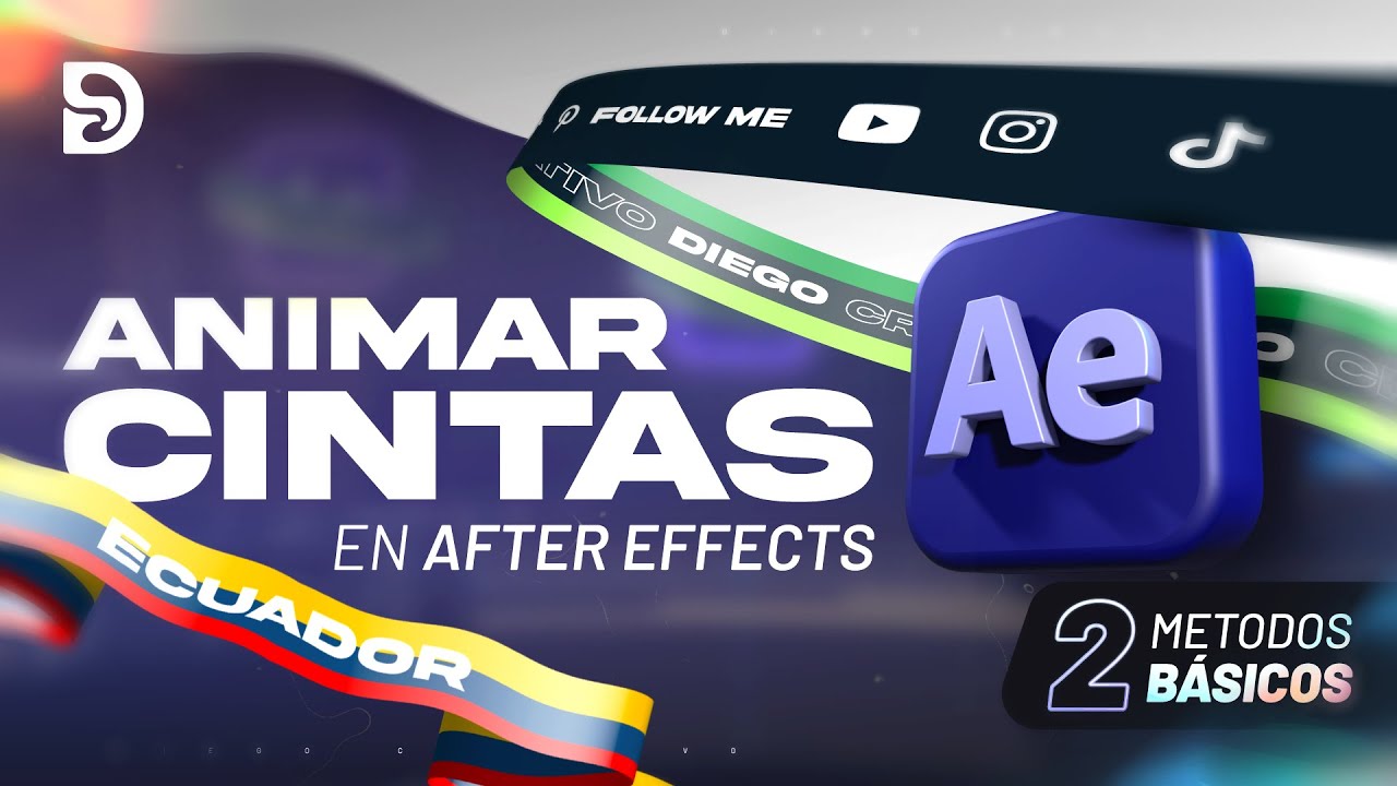 🔥🟣 Tutorial Simular o Animar CINTAS o BANDERAS 3D en AFTER EFFECTS | FAKE 3D Flag Ribbon Animation 🚩