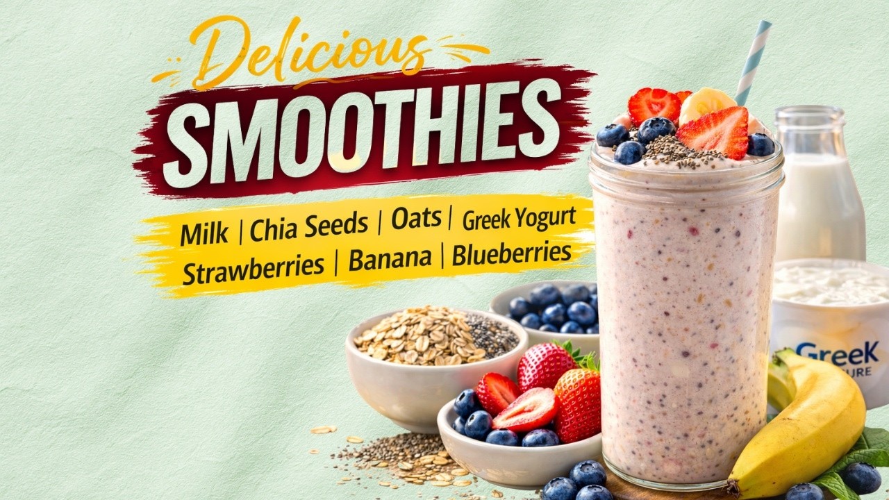 Healthy Suhoor Smoothie 🌙 | Banana, Strawberry & Blueberry Drink