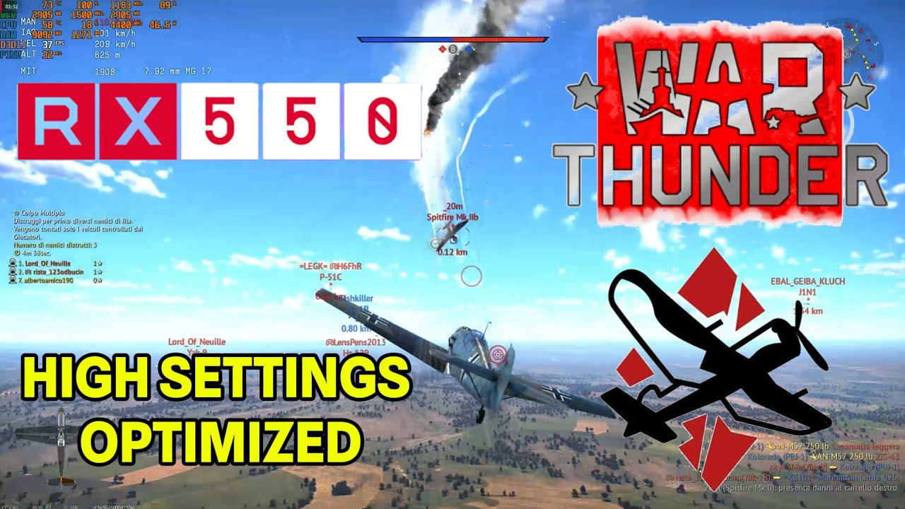 War Thunder RX 550 4Gb + i5 11420 + 16gb ddr4 - 2026 GAMING TEST