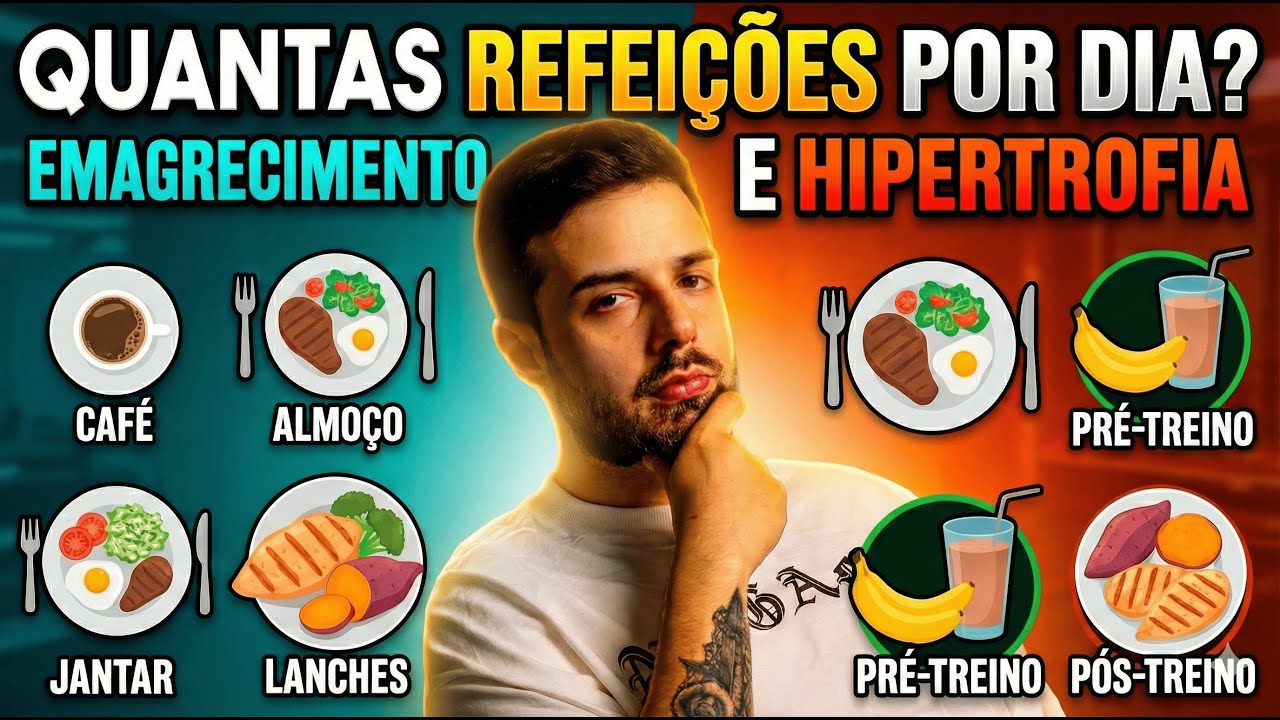 Quantas REFEIÇÕES fazer por DIA? *EMAGRECIMENTO e HIPERTROFIA* Cientificamente embasado