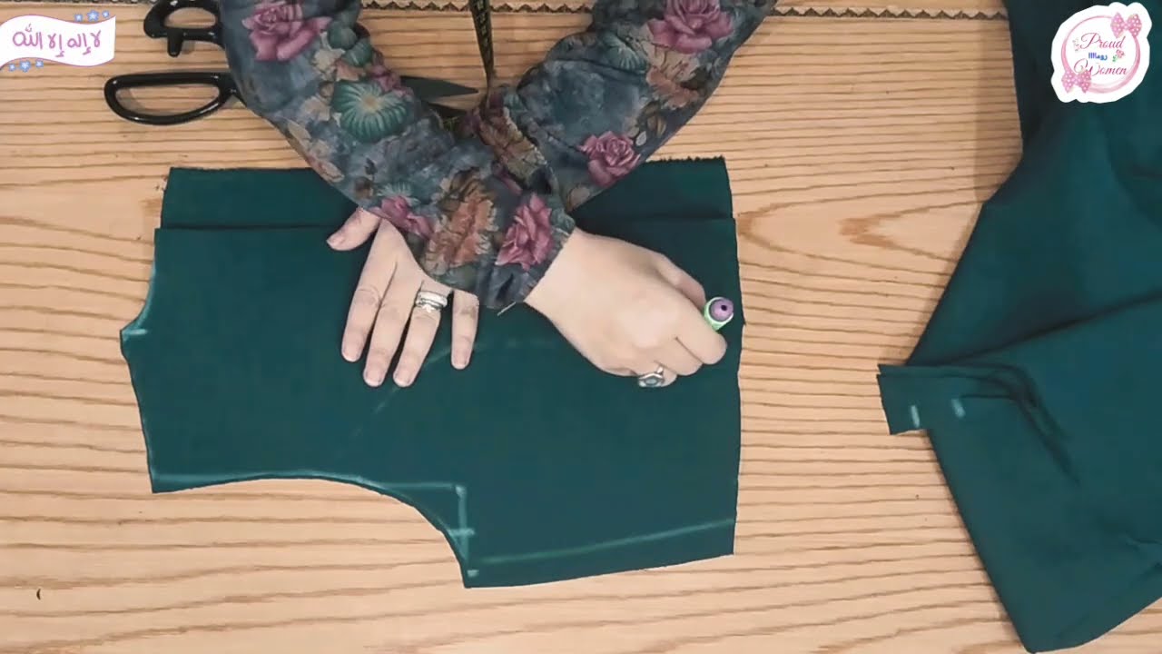 تفصيل فستان مميز جدا بكسرات على الوسط وبنس برنسس وكم منفوخ