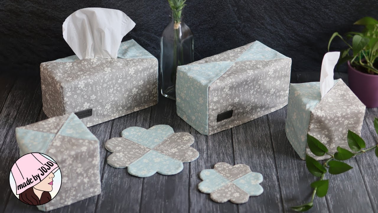 How to Make Fabric Tissue Box Covers Easily l Half and Half Diagonal l PDF Patterns for Sewing