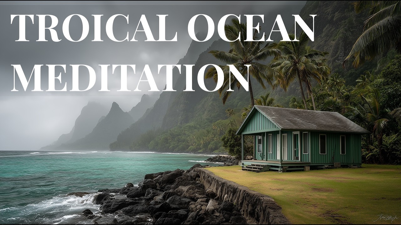 Tropical Ocean Meditation 🌴 Relaxing Rain & Island Waves for Deep Calm (2 Hours)