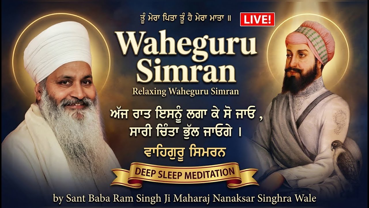 🔴ਅੱਜ ਰਾਤ ਸੌਣ ਤੋਂ ਪਹਿਲਾਂ 10 ਮਿੰਟ ਜਰੂਰ ਸੁਣੋ ! Apaar Kirpa Hovegi Relaxing Waheguru Simran Meditation