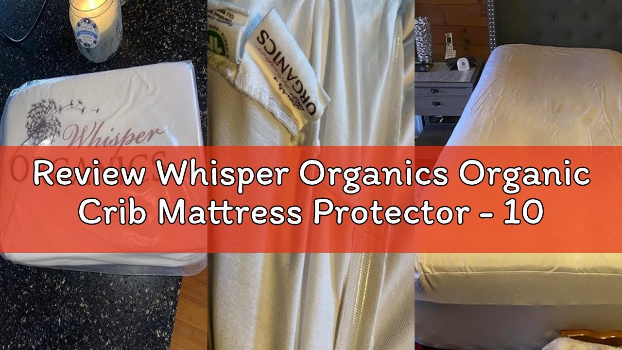 Review Whisper Organics Organic Crib Mattress Protector - 100% Waterproof Crib Mattress Protector Pa