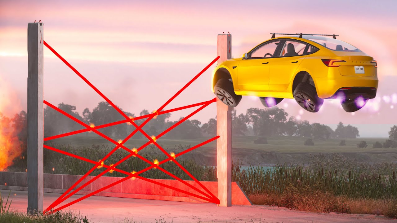 Vehicles vs Laser Trap # - 4 Beamng drive