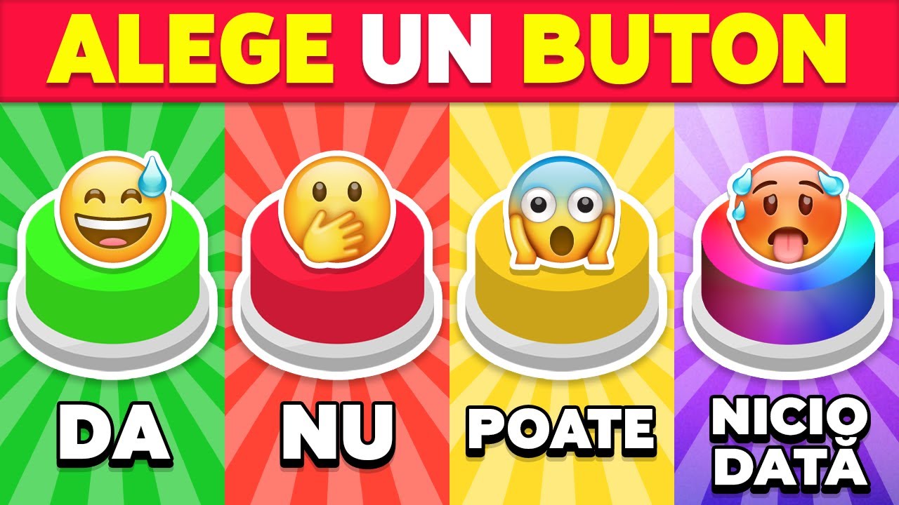 Alege un BUTON...! DA sau NU sau POATE sau NICIODATĂ 🟢🔴🟡🟣