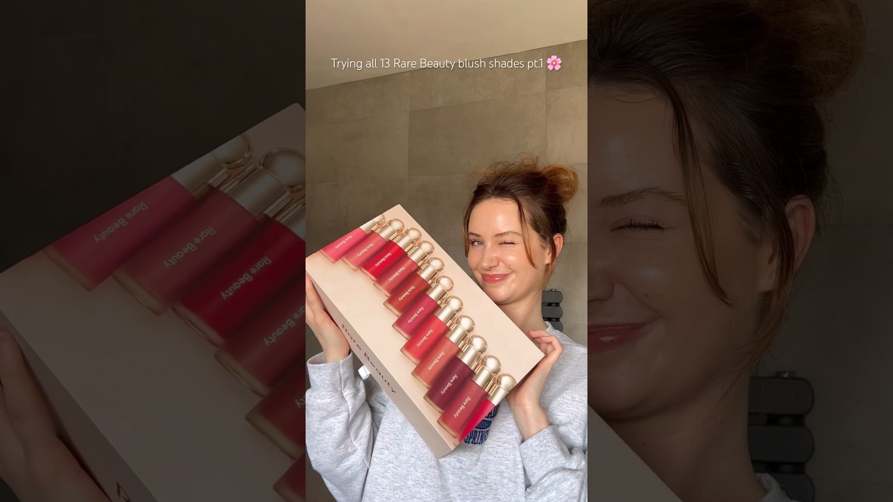 Trying all 13 Rare Beauty blush shades pt.1 - Bliss #makeup #rarebeauty #selenagomez