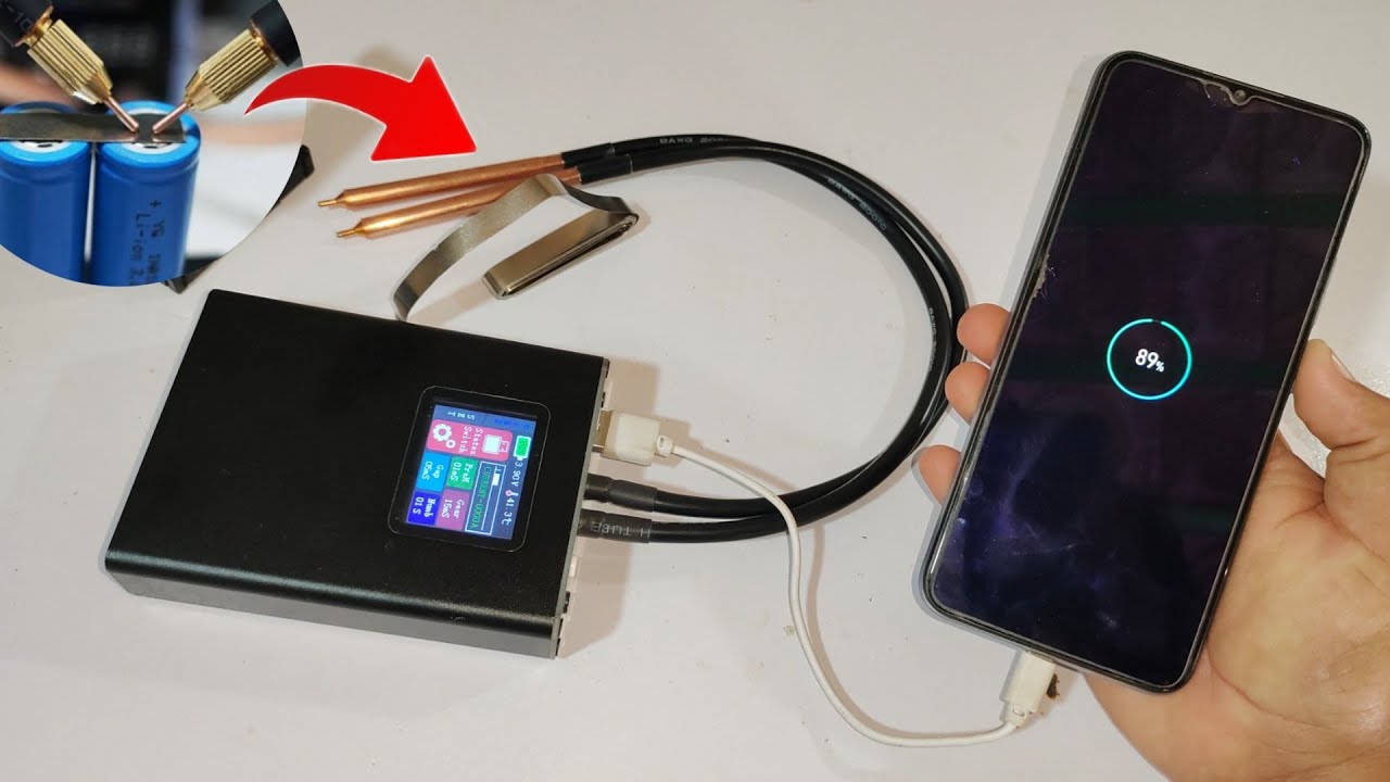 Docreate 30Gear Digital Display Spot Welder 800A Welding Current With Power Bank