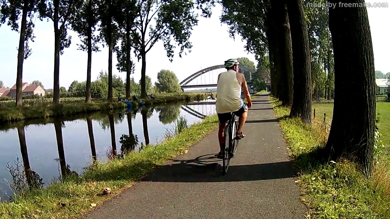 Canal de l'Espierre en vélo, au départ de Leerns-Nord, point-noeud n°30