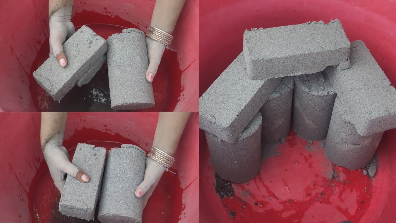 Asmr - gritty dusty sand cement+ charcoalashes crumbling dry and water 💦💦