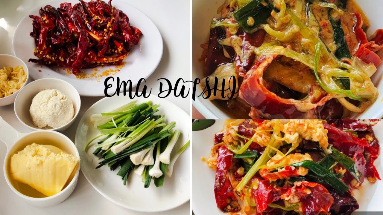 Ema Datshi/Red dried chilli cheese. BHUTANESE CUISINE.