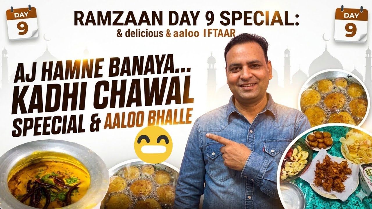 Aaj mene banaye kadhi chawl and aaloo bhalle 