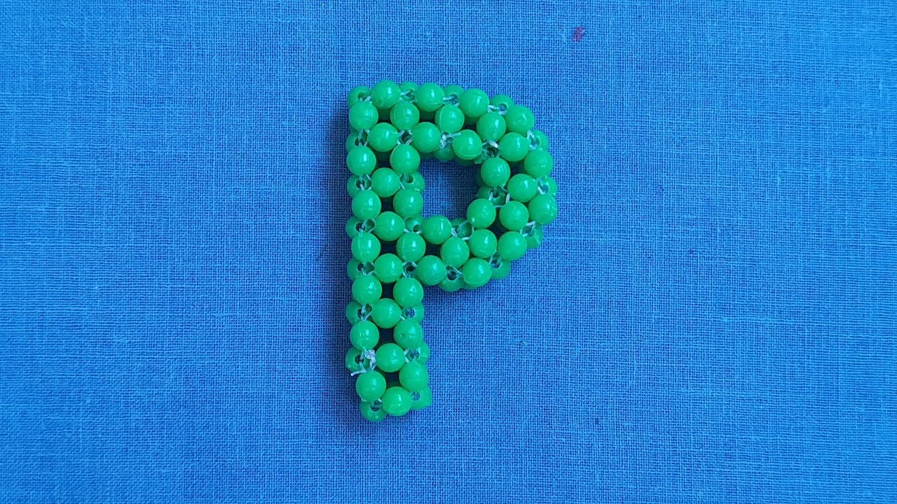 How to make Alphabet Letter 'P' | P Letter Keychain making with beads | DIY Beaded Keychain | Craft