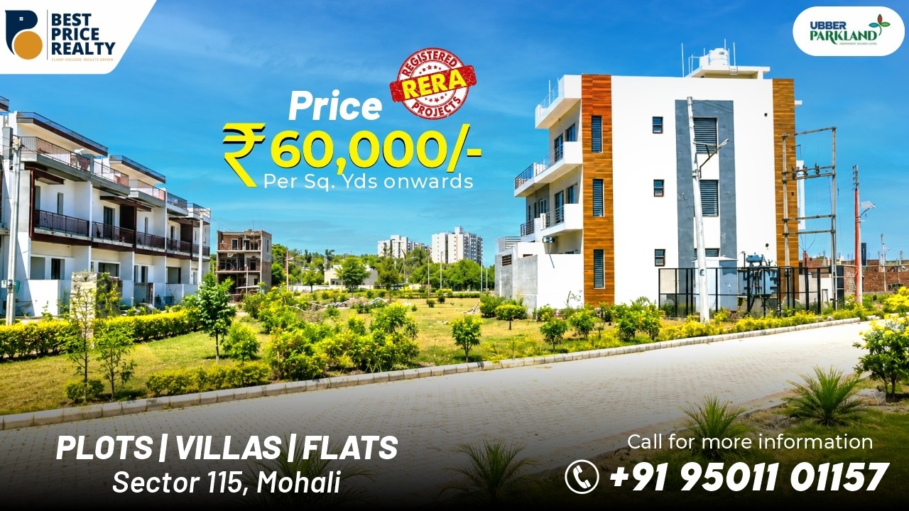 Premium Residential Plots for Sale in Ubber Parkland, Sector 115 Mohali | GMADA & RERA Approved