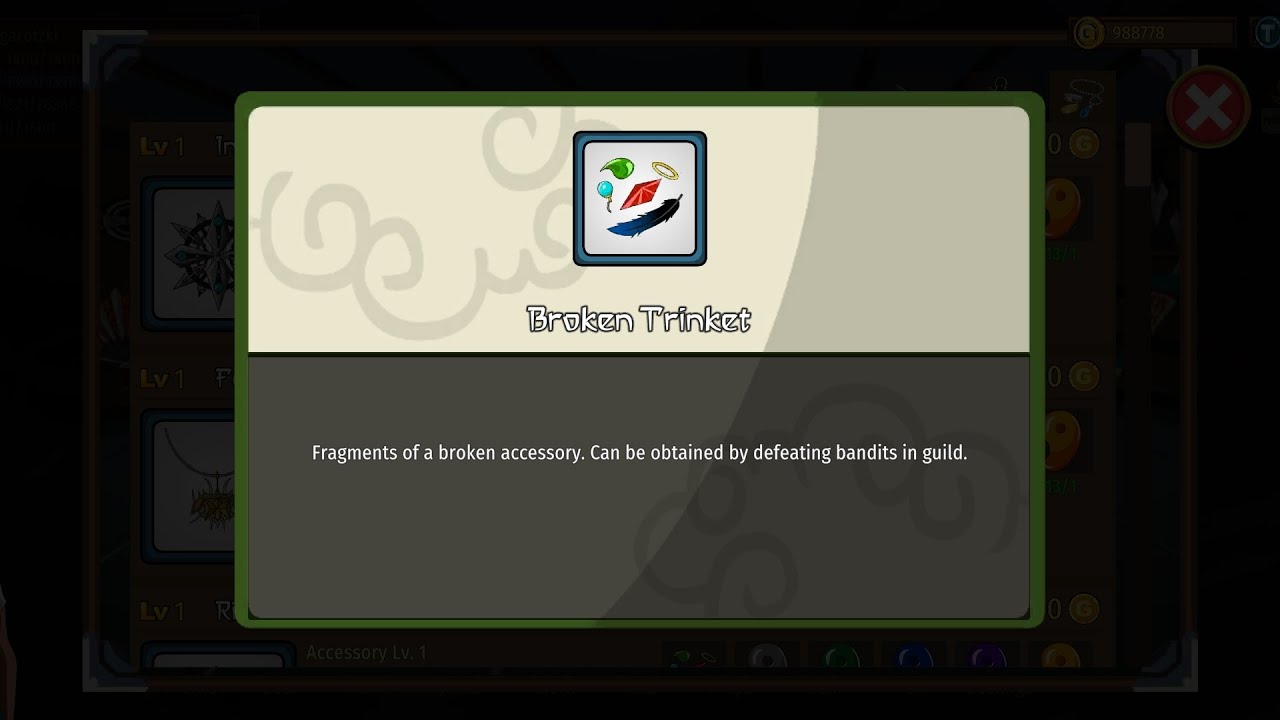 Ninja Master. A Shinobi Saga. How to farm Broken Trinkets for making accessories